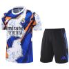 Mens Real Madrid Short Training Suit White - Blue 2025/26