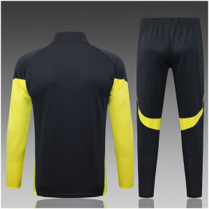Kids Real Madrid Jacket + Pants Training Suit Grey – Yellow 2025/26