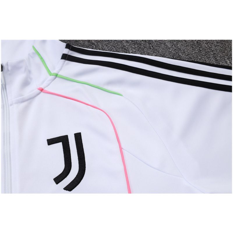 Herren Juventus Trainingsanzug Jacke + Hose Weiß 2025/26-günstige Trikots