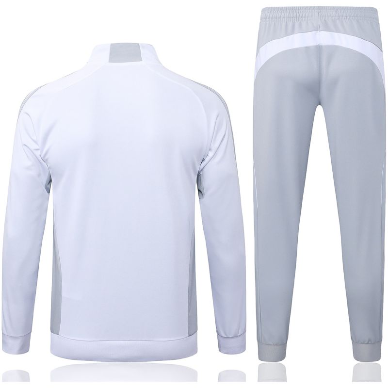 Männer Real Madrid Trainingsanzug Jacke + Hose Weiß – Grau 2025/26-günstige Trikots