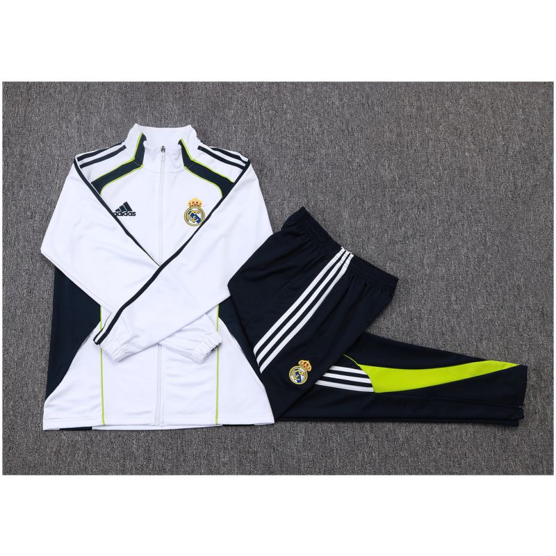 Kinder Real Madrid Jacke + Hose Trainingsanzug Weiß 2025/26-günstige Trikots