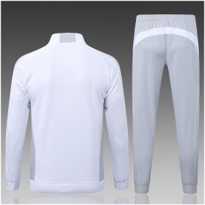 Kinder Real Madrid Jacke + Hose Trainingsanzug Weiß – Grau 2025/26-günstige Trikots