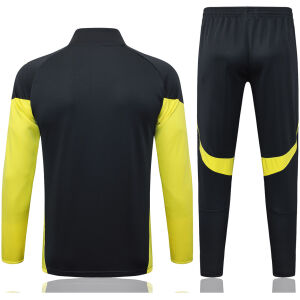 Mens Real Madrid Jacket + Pants Training Suit Grey – Yellow 2025/26