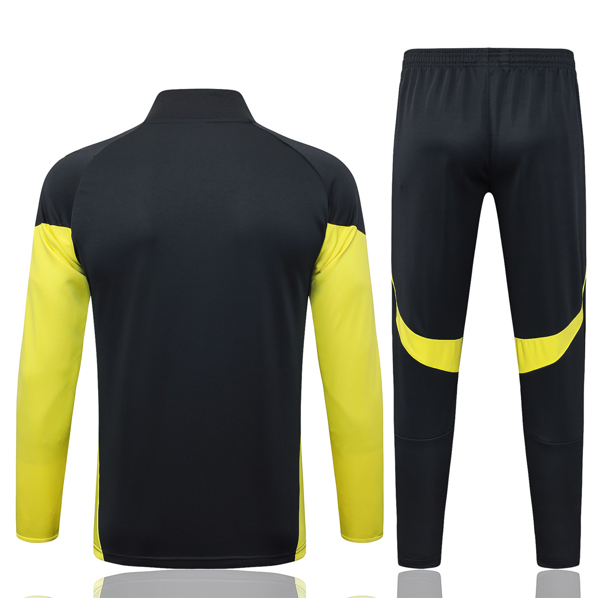 Mens Real Madrid Jacket + Pants Training Suit Grey – Yellow 2025/26