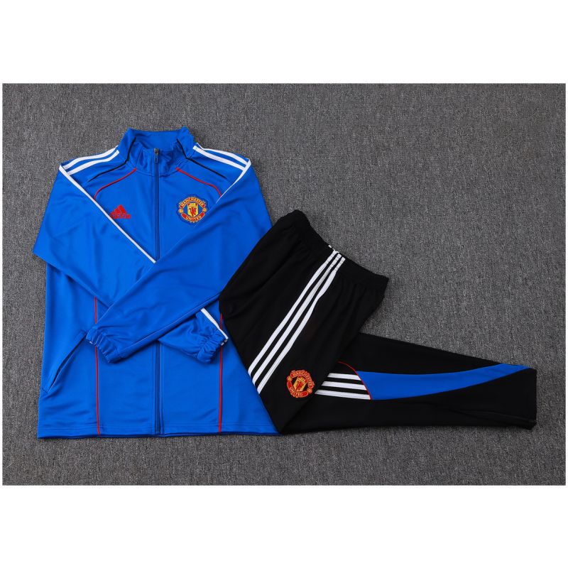 Kids Manchester United Jacket + Pants Training Suit Blue 2025/26-cheap jerseys