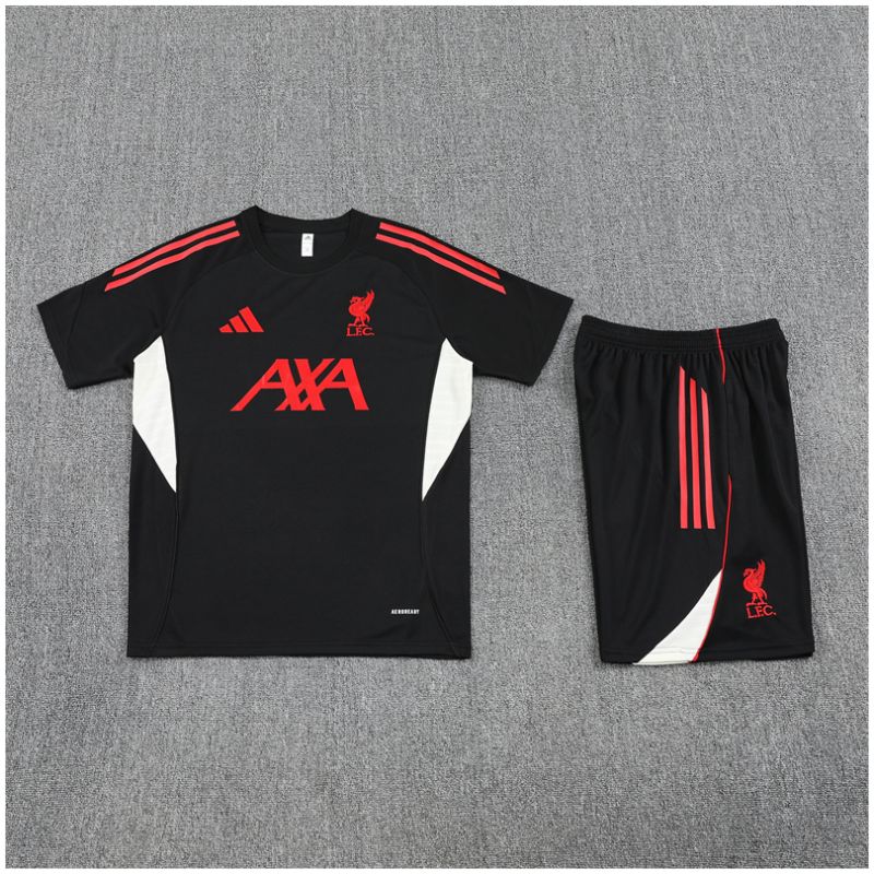 Kids Liverpool Short Training Suit Black 2025/26-cheap jerseys
