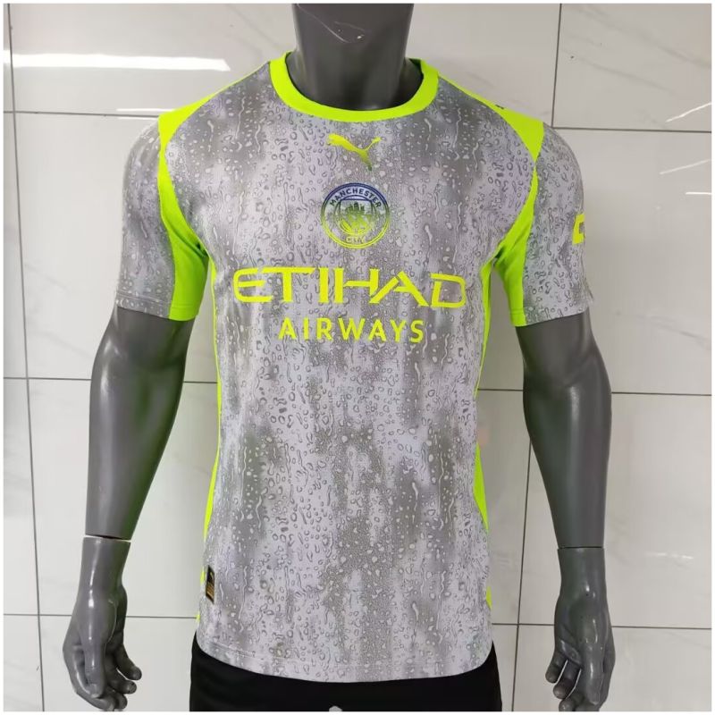 Herren Manchester City Trainingsanzug Kurz Grau - Grün 2025/26-günstige Trikots