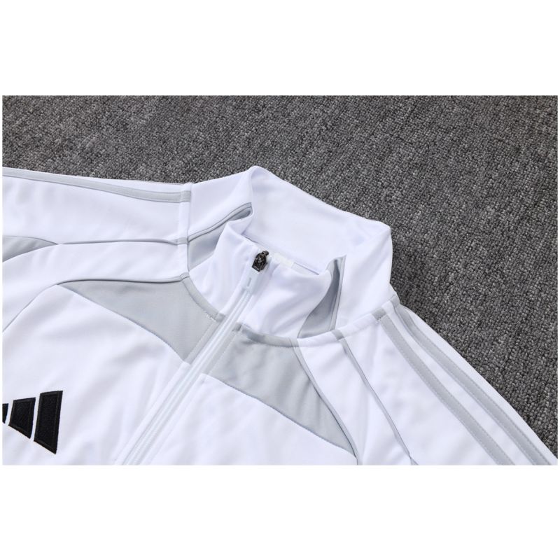 Männer Real Madrid Trainingsanzug Jacke + Hose Weiß – Grau 2025/26-günstige Trikots