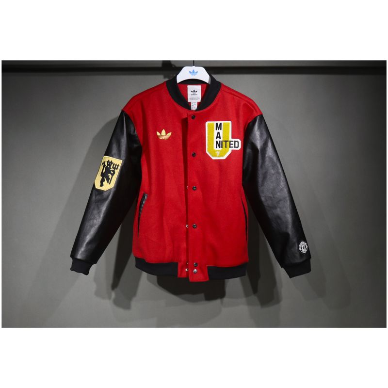 Mens Manchester United adidas Originals Varsity Jacket Red 2025