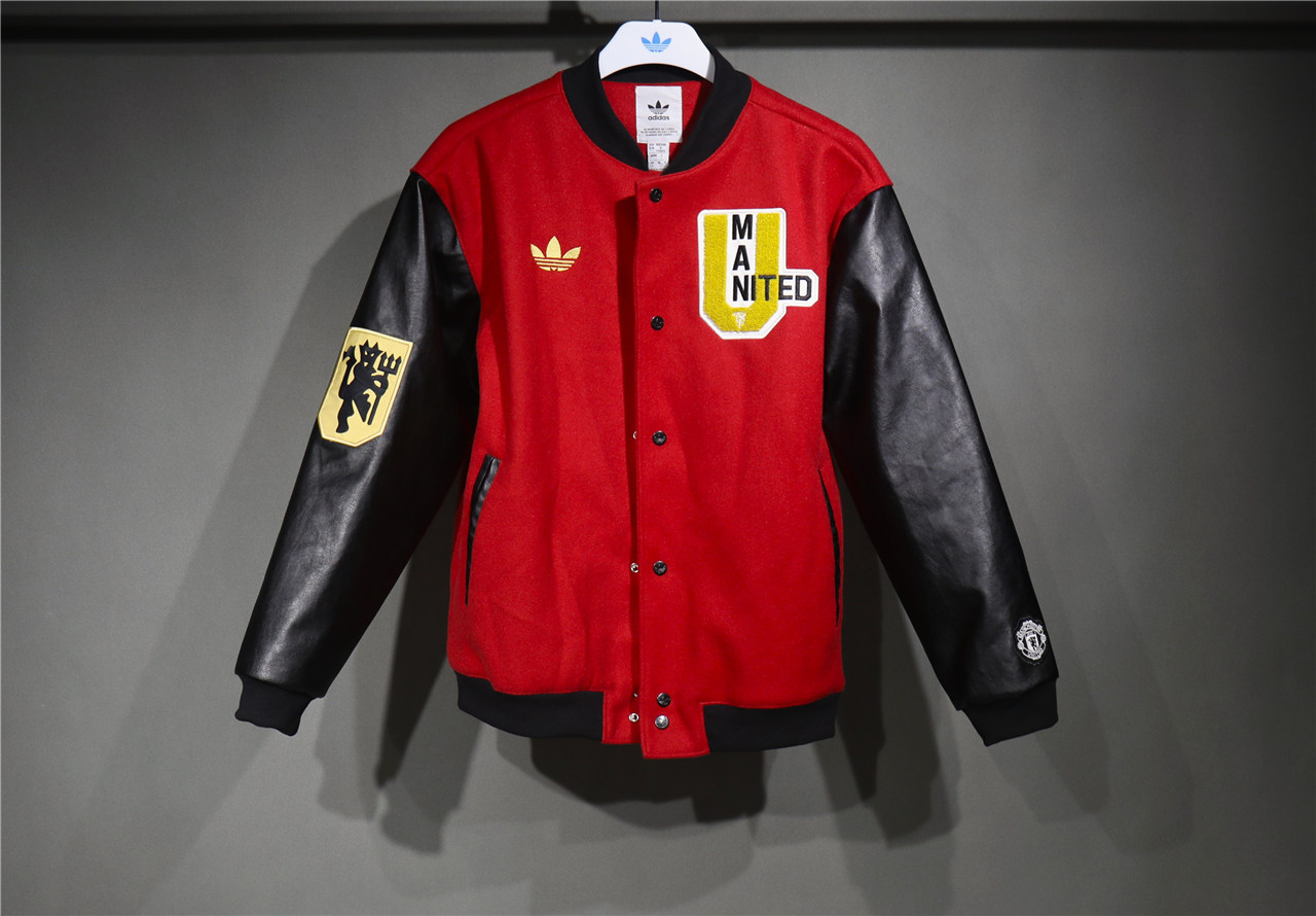 Mens Manchester United adidas Originals Varsity Jacket Red 2025