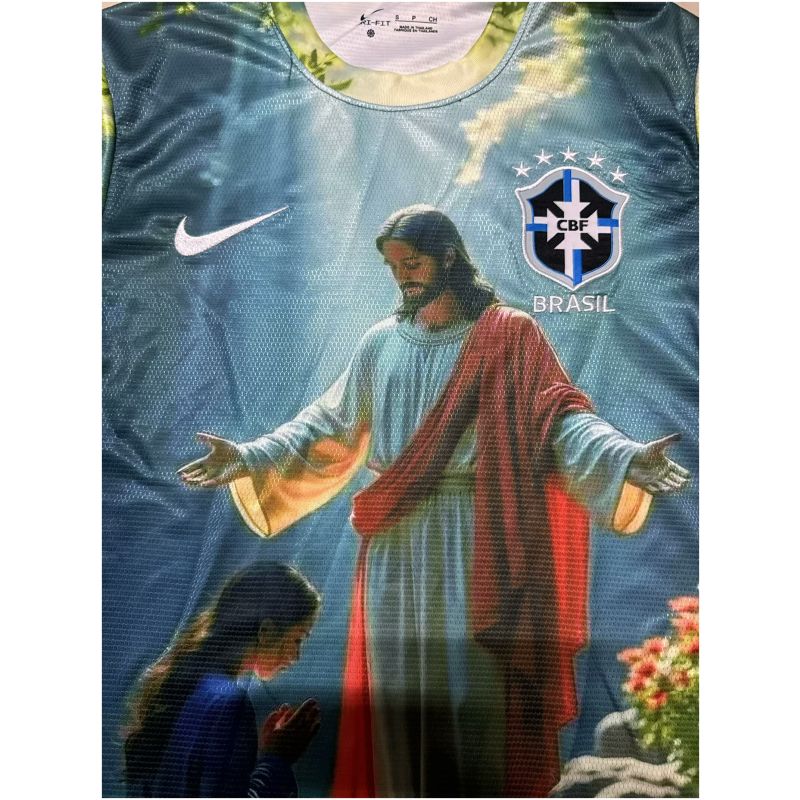 Mens Brazil Special Edition Jesus Blue Jersey 2025