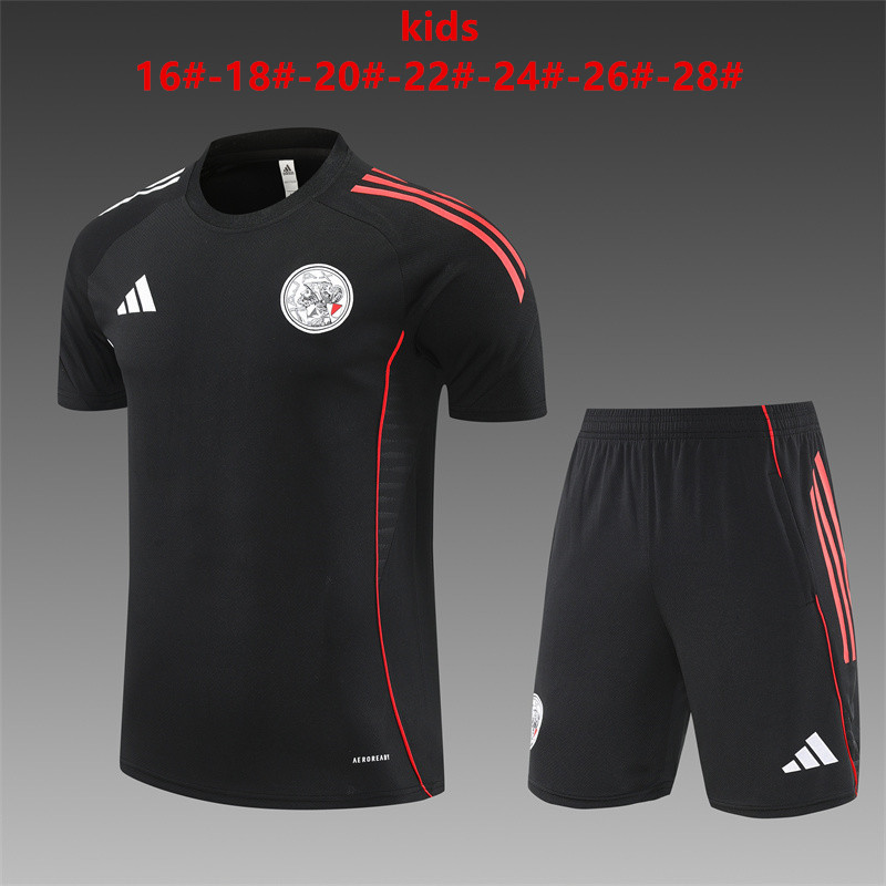 Kids Ajax Short Training Suit Black 2025/26