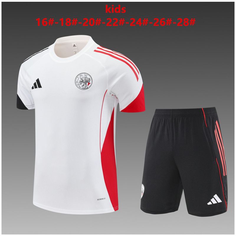 Kids Ajax Short Training Suit White 2025/26
