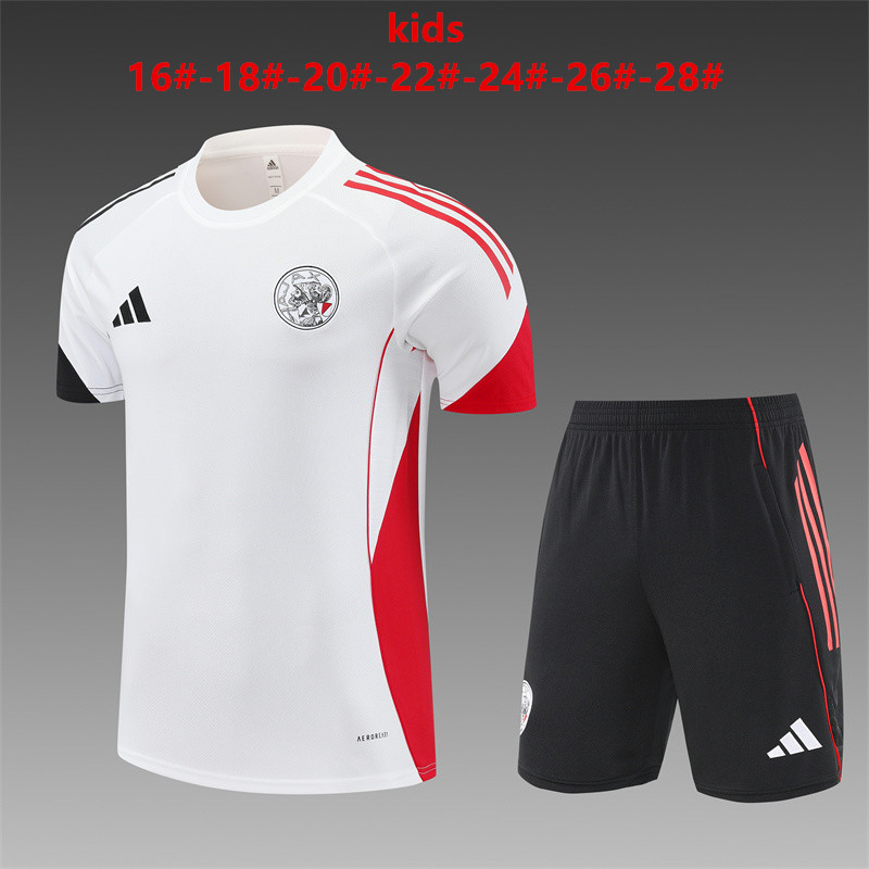 Kids Ajax Short Training Suit White 2025/26