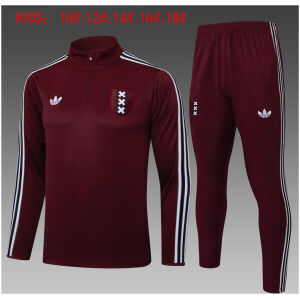 Kids Ajax Training Suit Burgundy 2025/26
