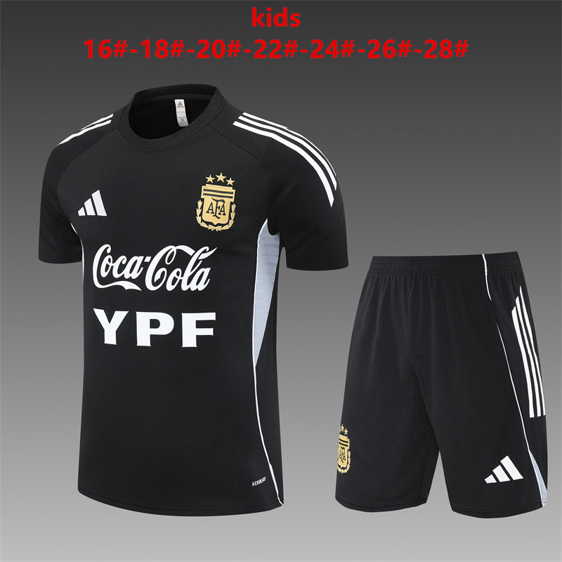 Kids Argentina Short Training Suit Black 2025