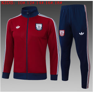 Kids Arsenal Jacket + Pants Training Suit Burgundy 2025/26