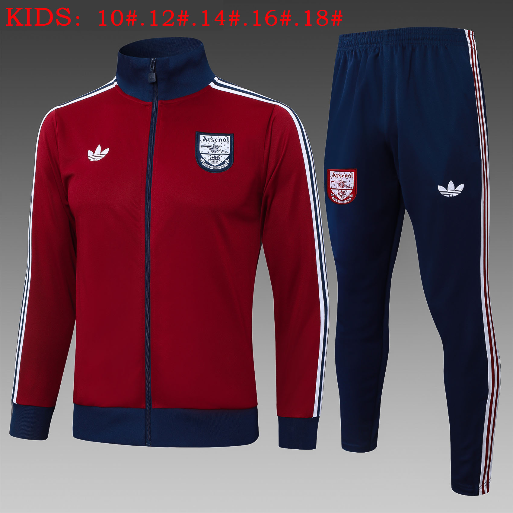Kids Arsenal Jacket + Pants Training Suit Burgundy 2025/26