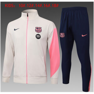 Kids Barcelona Jacket + Pants Training Suit Cream 2025/26