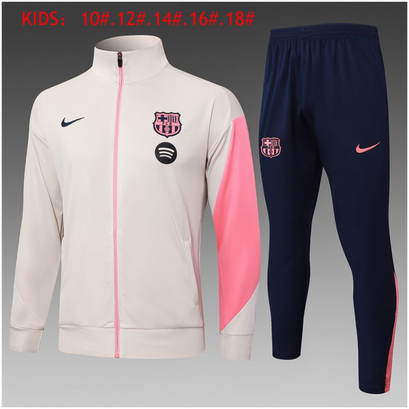 Kids Barcelona Jacket + Pants Training Suit Cream 2025/26