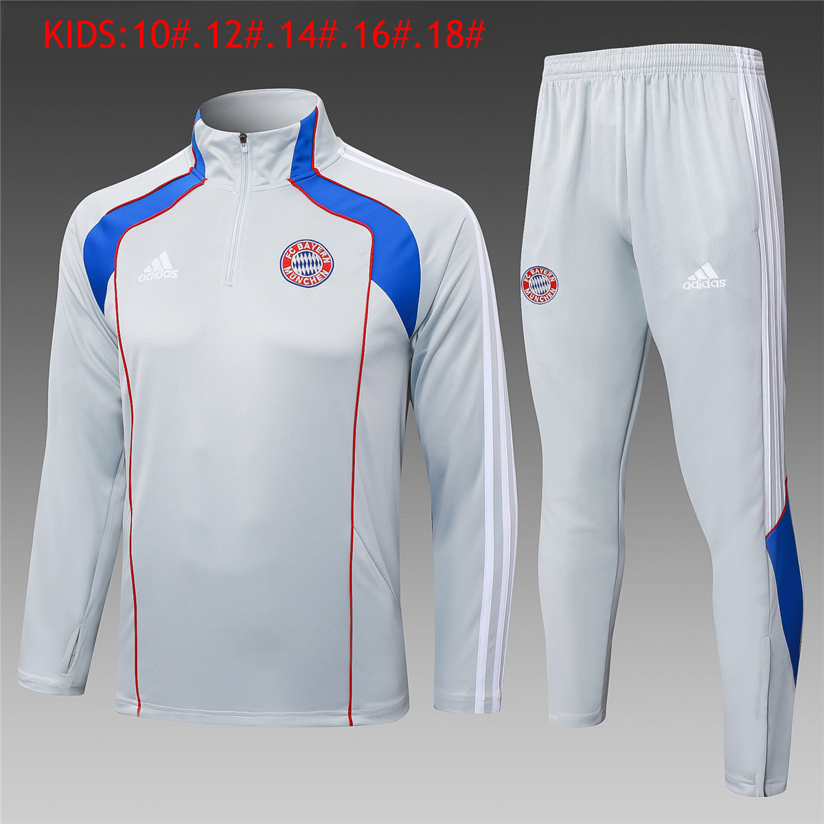 Kids Bayern Munich Training Suit Light Grey 2025/26