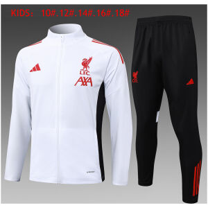 Kids Liverpool Jacket + Pants Training Suit White 2025/26