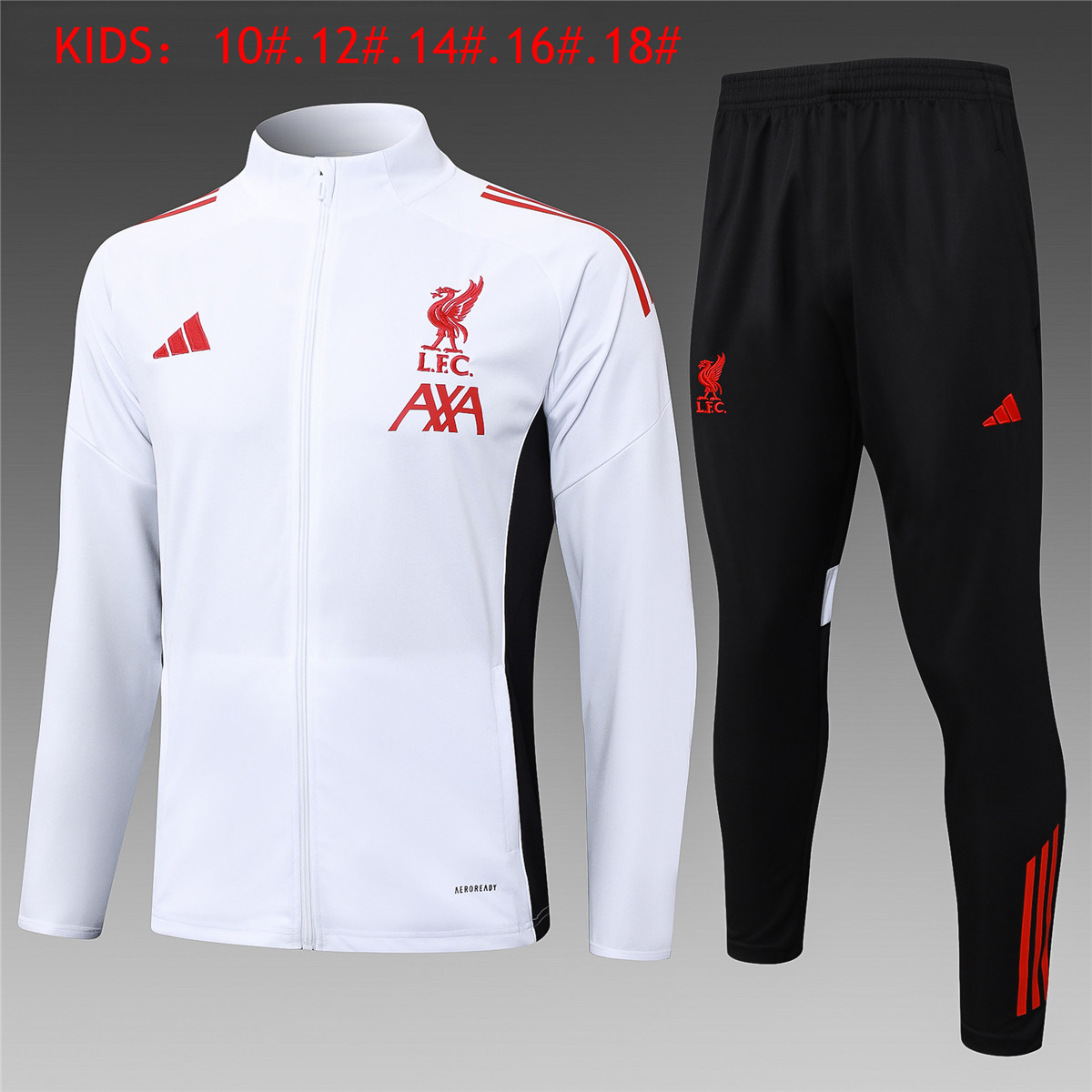 Kids Liverpool Jacket + Pants Training Suit White 2025/26