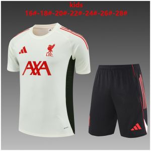 Kinder Liverpool Trainingsanzug Weiß 2025/26-günstige Trikots