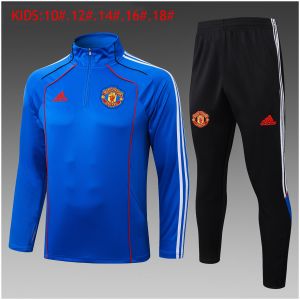 Kinder Manchester United Trainingsanzug Blau 2025/26-günstige Trikots