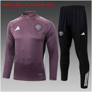 Kinder Manchester United Trainingsanzug Purlish Grey 2025/26-günstige Trikots