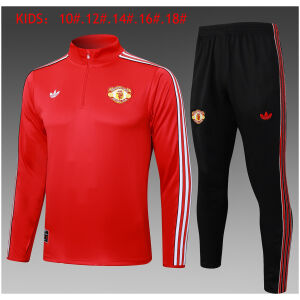 Kids Manchester United Training Suit Red 2025/26
