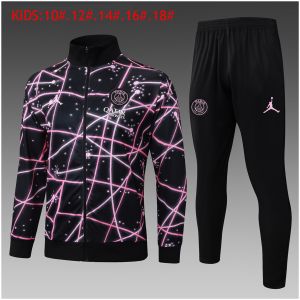 Kinder PSG x Jordan Trainingsanzug Jacke + Hose Schwarz 2025/26-günstige Trikots