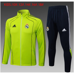 Kids Real Madrid Jacket + Pants Training Suit Green 2025/26