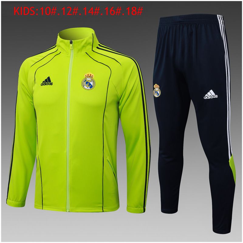 Kids Real Madrid Jacket + Pants Training Suit Green 2025/26