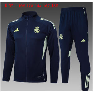 Kids Real Madrid Jacket + Pants Training Suit Royal 2025/26