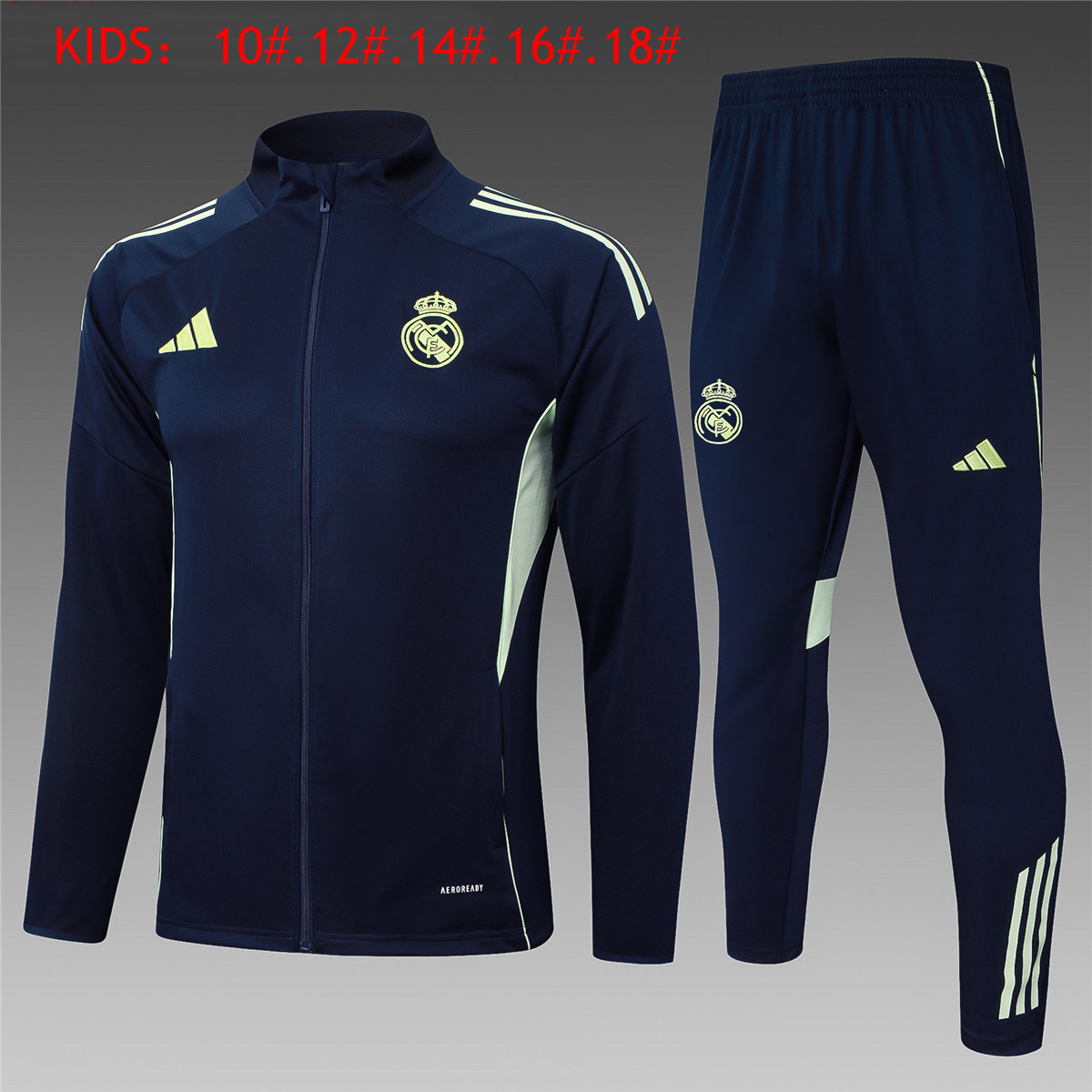 Kids Real Madrid Jacket + Pants Training Suit Royal 2025/26