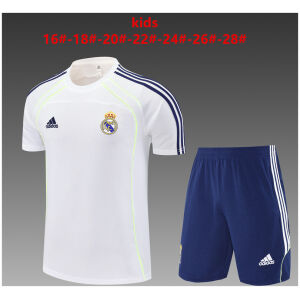 Kids Real Madrid Short Training Suit White 2025/26