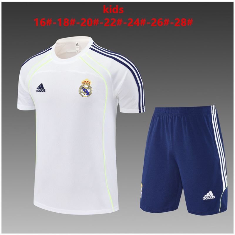 Kids Real Madrid Short Training Suit White 2025/26