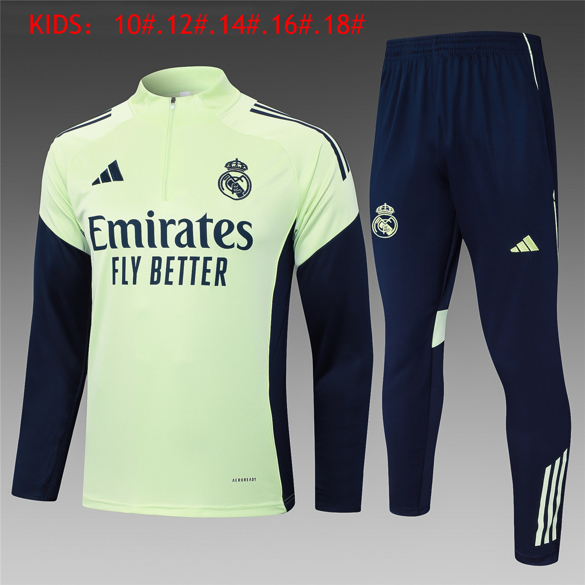 Kids Real Madrid Training Suit Light Green 2025/26