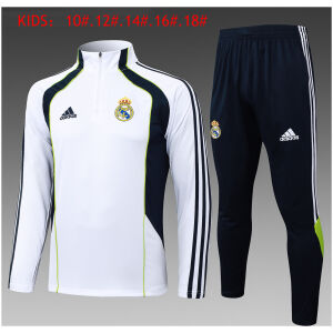 Kids Real Madrid Training Suit White 2025/26