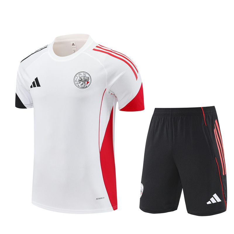 Mens Ajax Short Training Suit White 2025/26