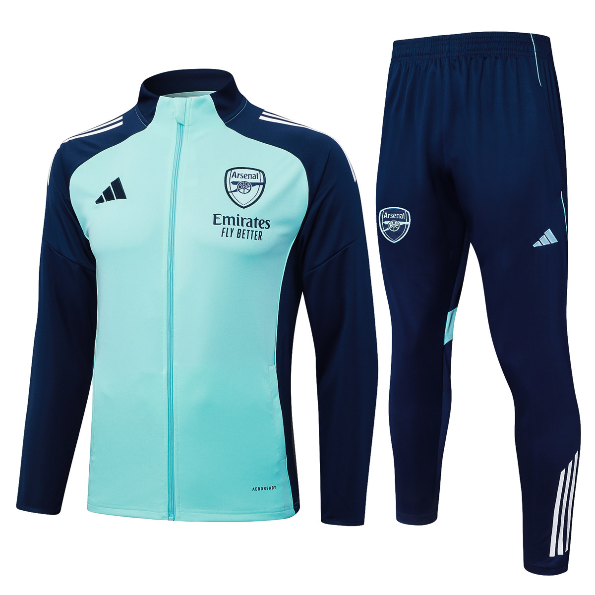 Mens Arsenal Jacket + Pants Training Suit Aqua 2025/26