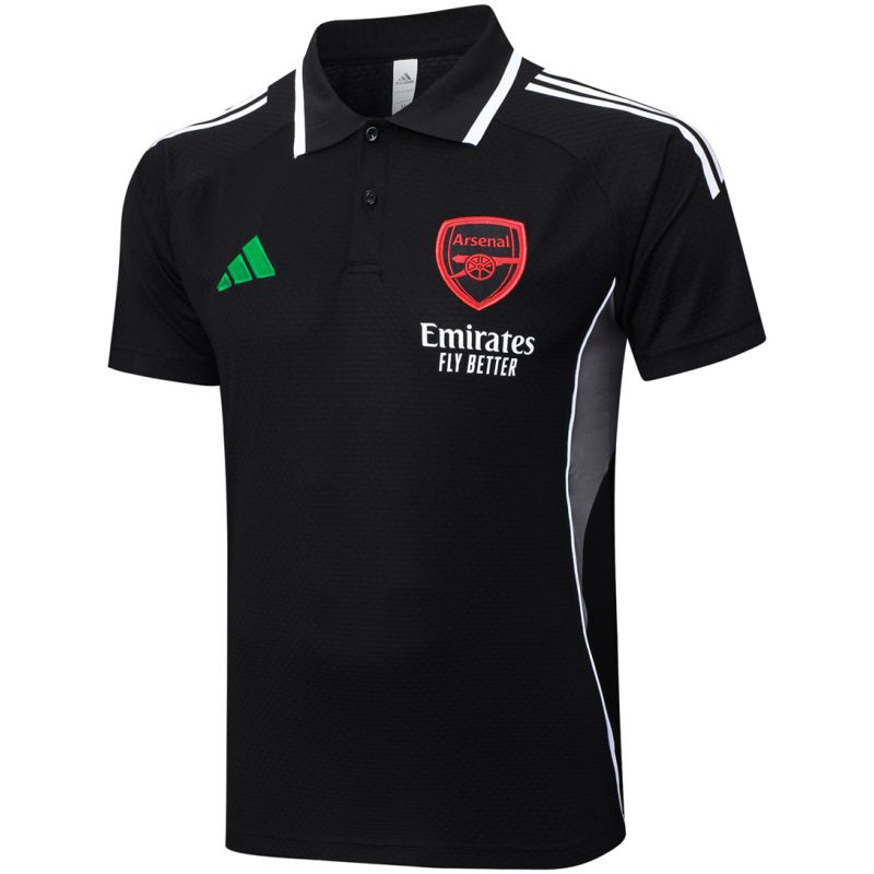 Mens Arsenal Polo Shirt Black 2025/26
