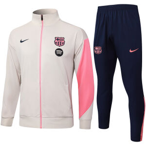 Mens Barcelona Jacket + Pants Training Suit Cream 2025/26