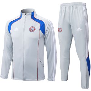 Männer Bayern München Trainingsanzug Jacke + Hose Hellgrau 2025/26-günstige Trikots