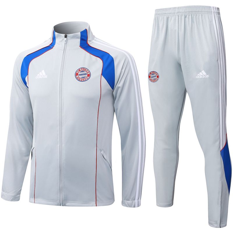 Männer Bayern München Trainingsanzug Jacke + Hose Hellgrau 2025/26-günstige Trikots