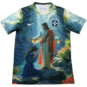 Mens Brazil Special Edition Jesus Blue Jersey 2025