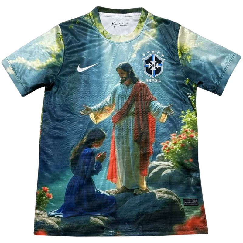 Mens Brazil Special Edition Jesus Blue Jersey 2025