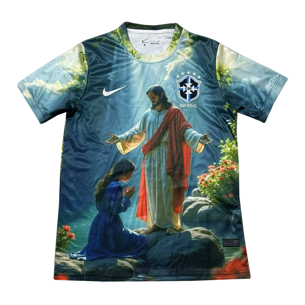 Mens Brazil Special Edition Jesus Blue Jersey 2025