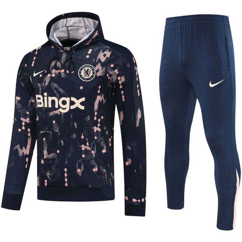 Mens Chelsea Hoodie Sweatshirt + Pants Training Suit Black 2025/26-cheap jerseys